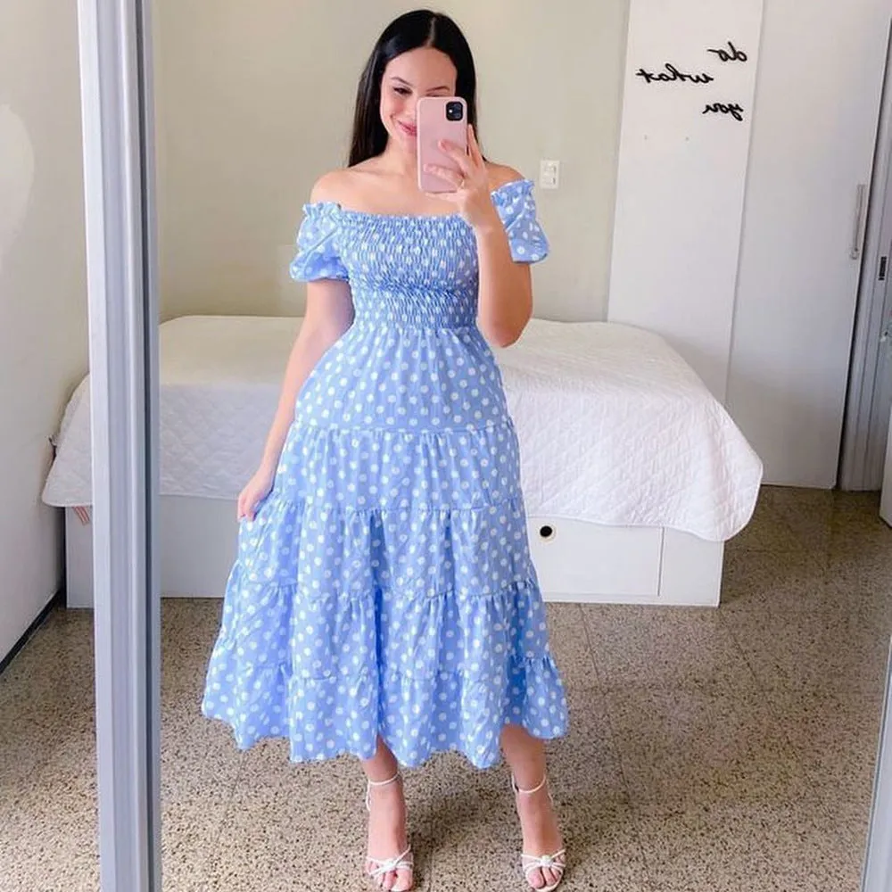 2025 New spring and summer new  New 2025 dresses literary  fresh printing fashion women's clothing