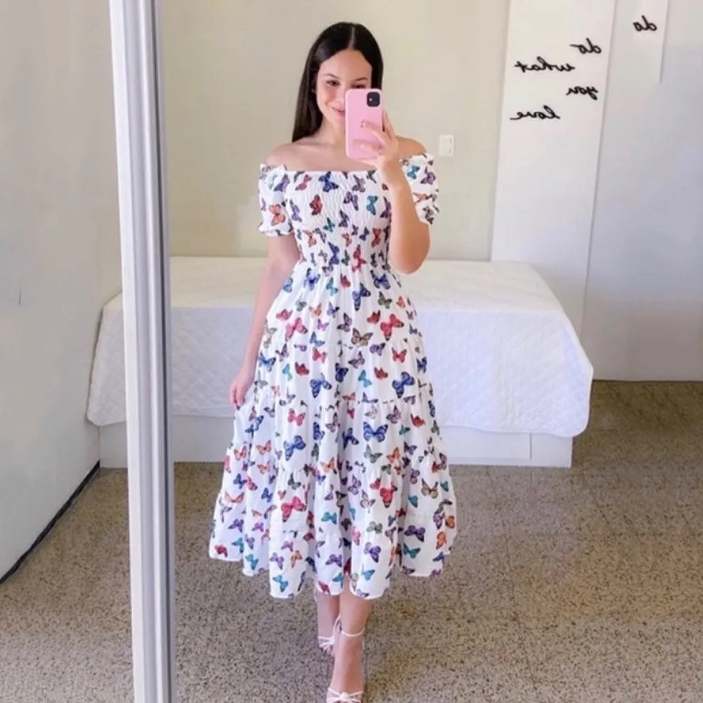 2025 New spring and summer new  New 2025 dresses literary  fresh printing fashion women's clothing