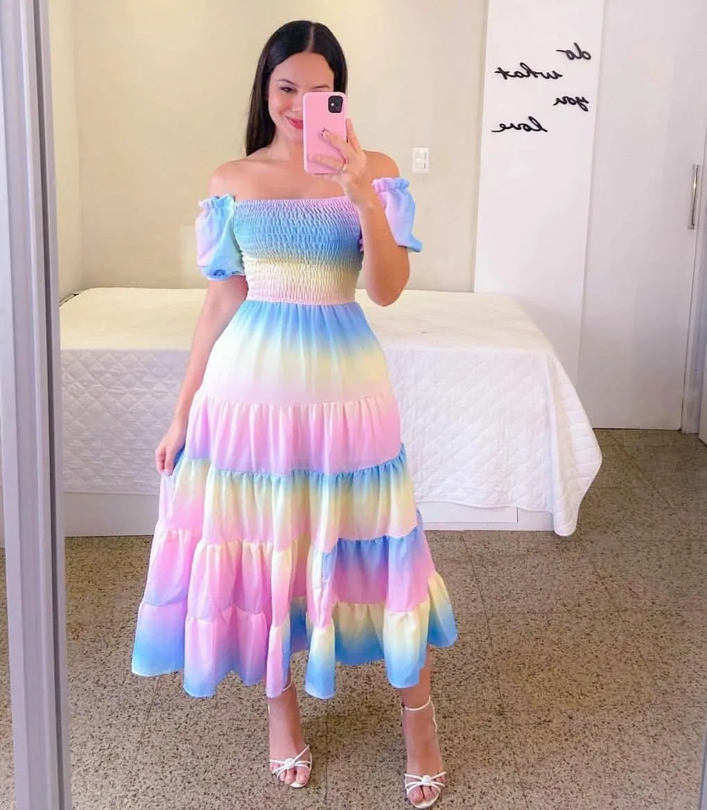 2025 New spring and summer new  New 2025 dresses literary  fresh printing fashion women's clothing