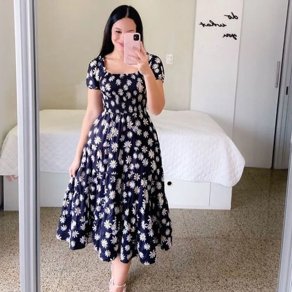 2025 New spring and summer new  New 2025 dresses literary  fresh printing fashion women's clothing