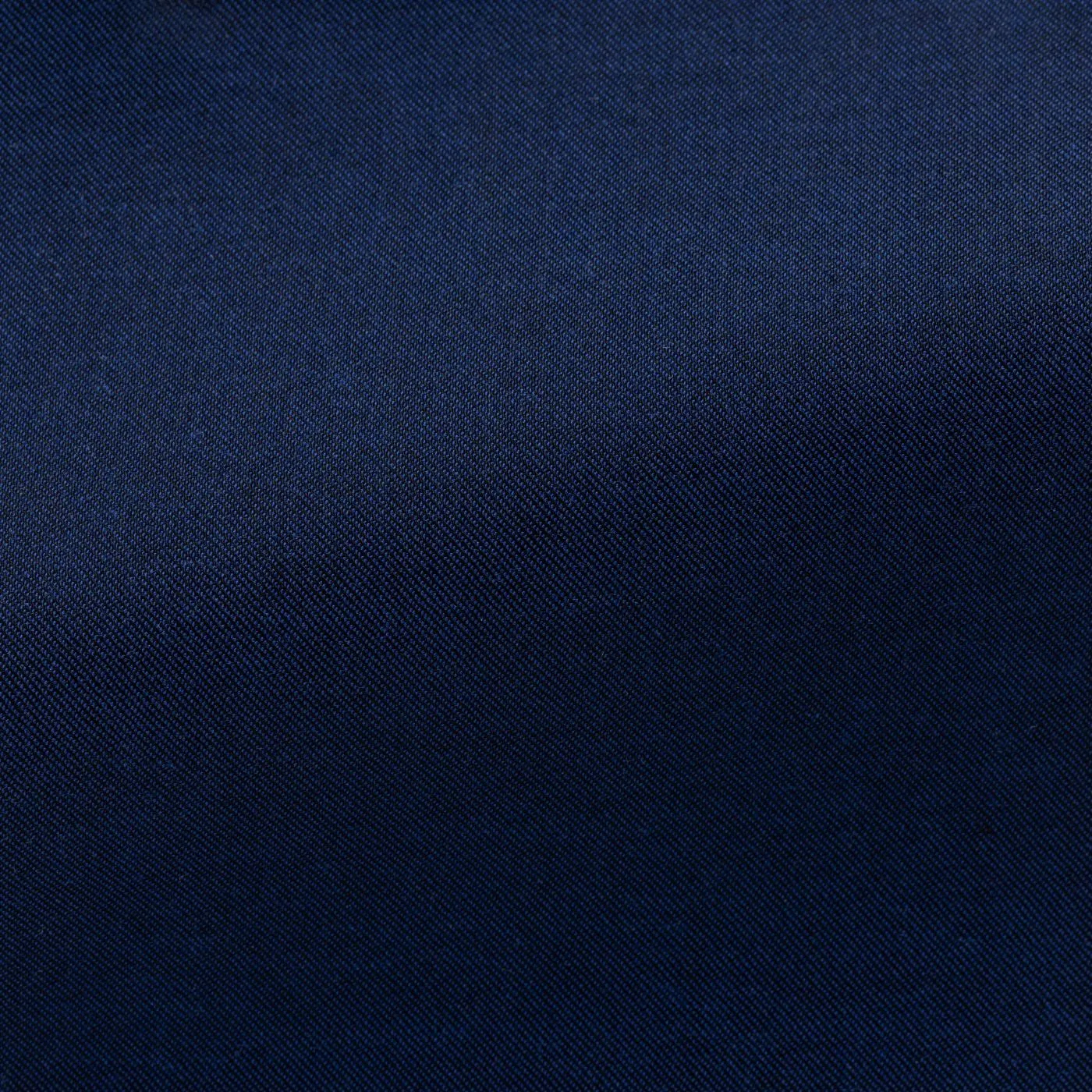 Albini Navy Blue Stretch Fine Twill 365 Easy Care Cotton