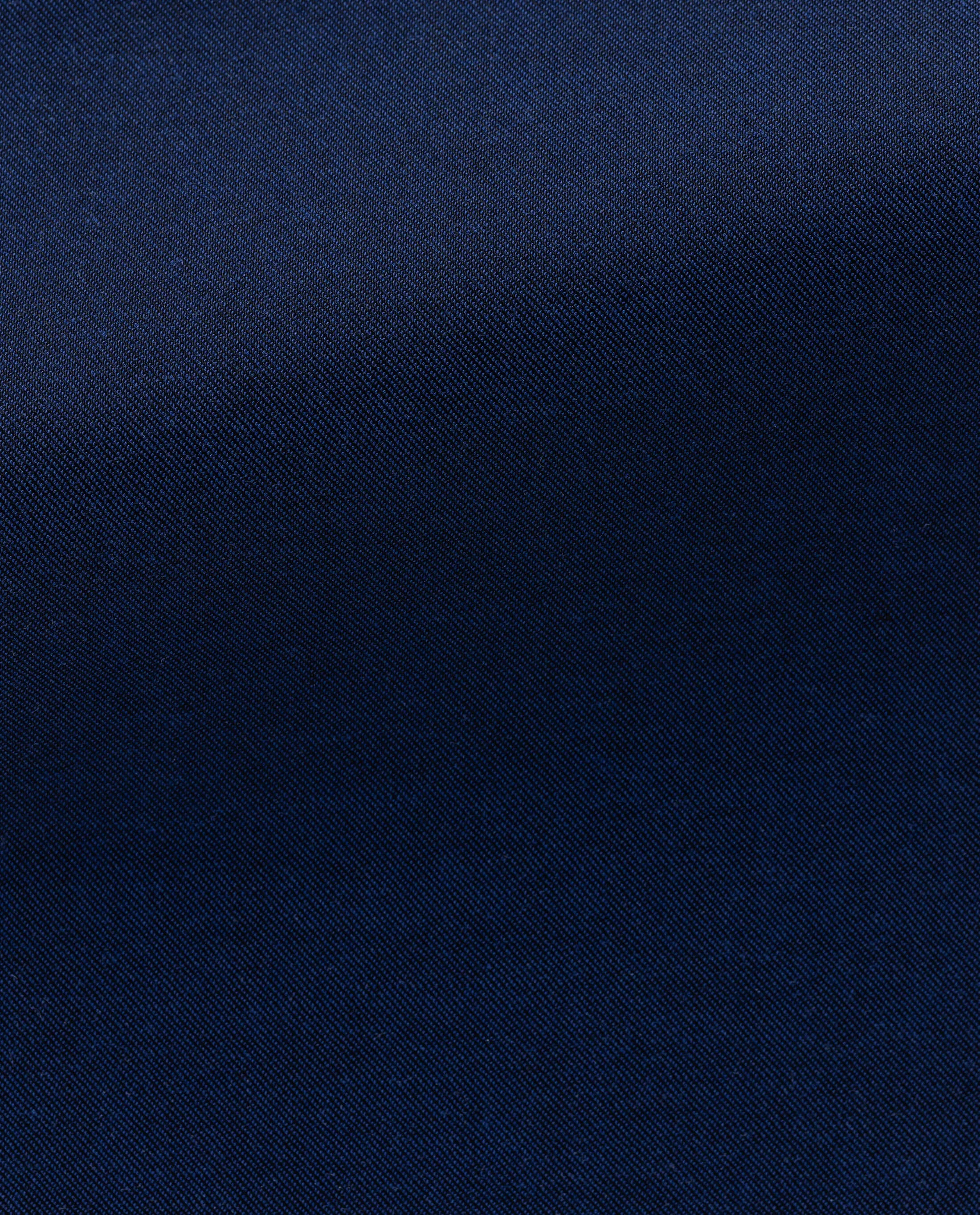 Albini Navy Blue Stretch Fine Twill 365 Easy Care Cotton