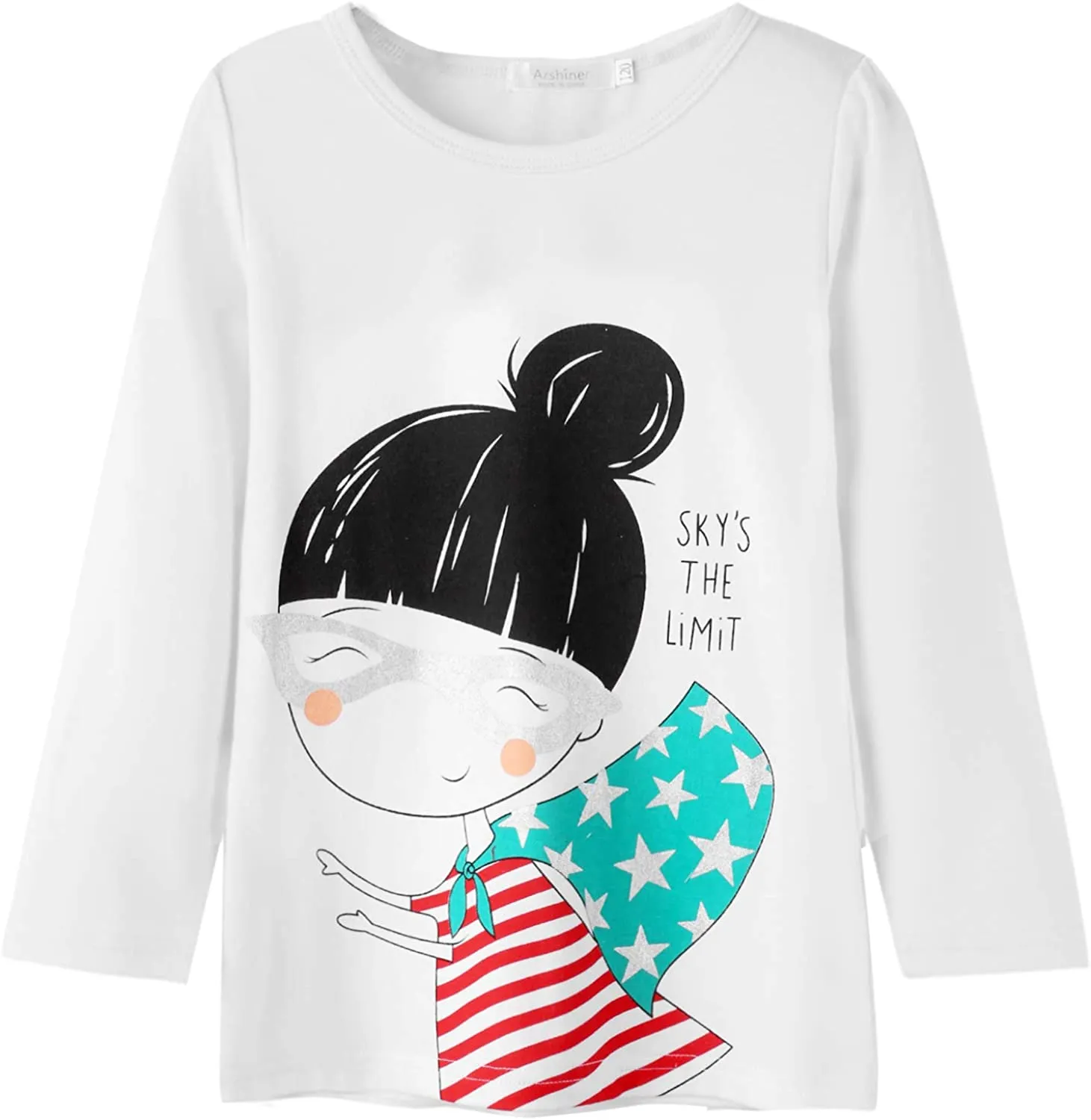 Arshiner Kids 3 Pack Long Sleeve Tees Girls Tees 3pcs Shirts