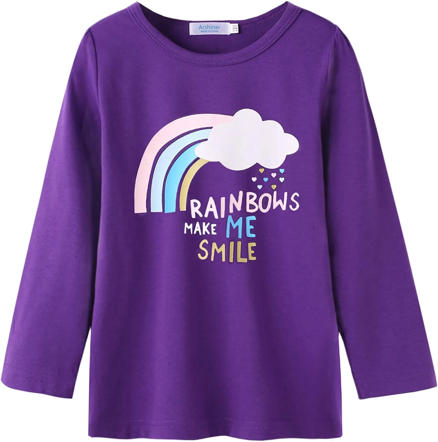 Arshiner Kids 3 Pack Long Sleeve Tees Girls Tees 3pcs Shirts