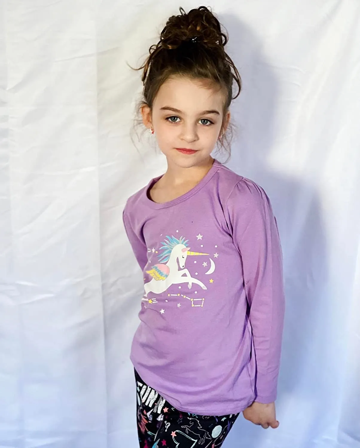 Arshiner Kids 3 Pack Long Sleeve Tees Girls Tees 3pcs Shirts
