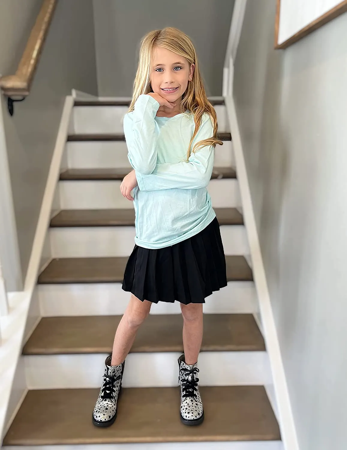 Arshiner Kids 3 Pack Long Sleeve Tees Girls Tees 3pcs Shirts