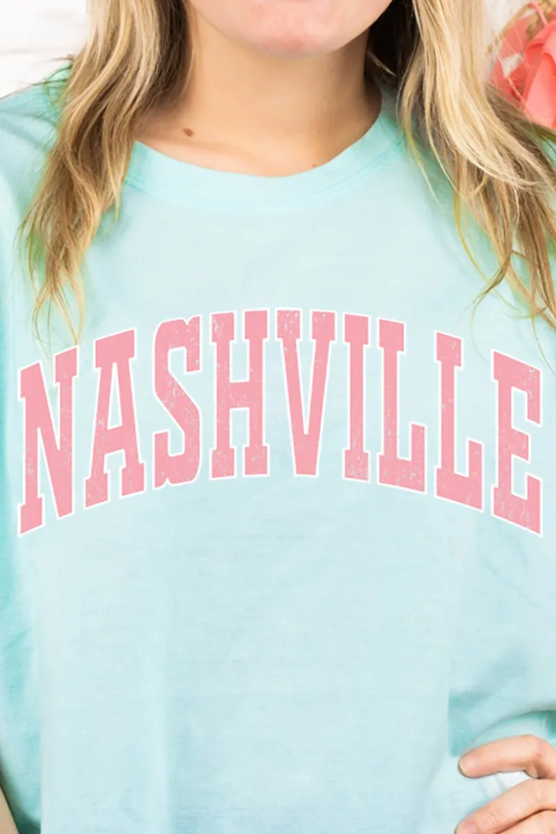 Athletic Varsity Nashville Women's Soft-Tek Blend Crop T-Shirt