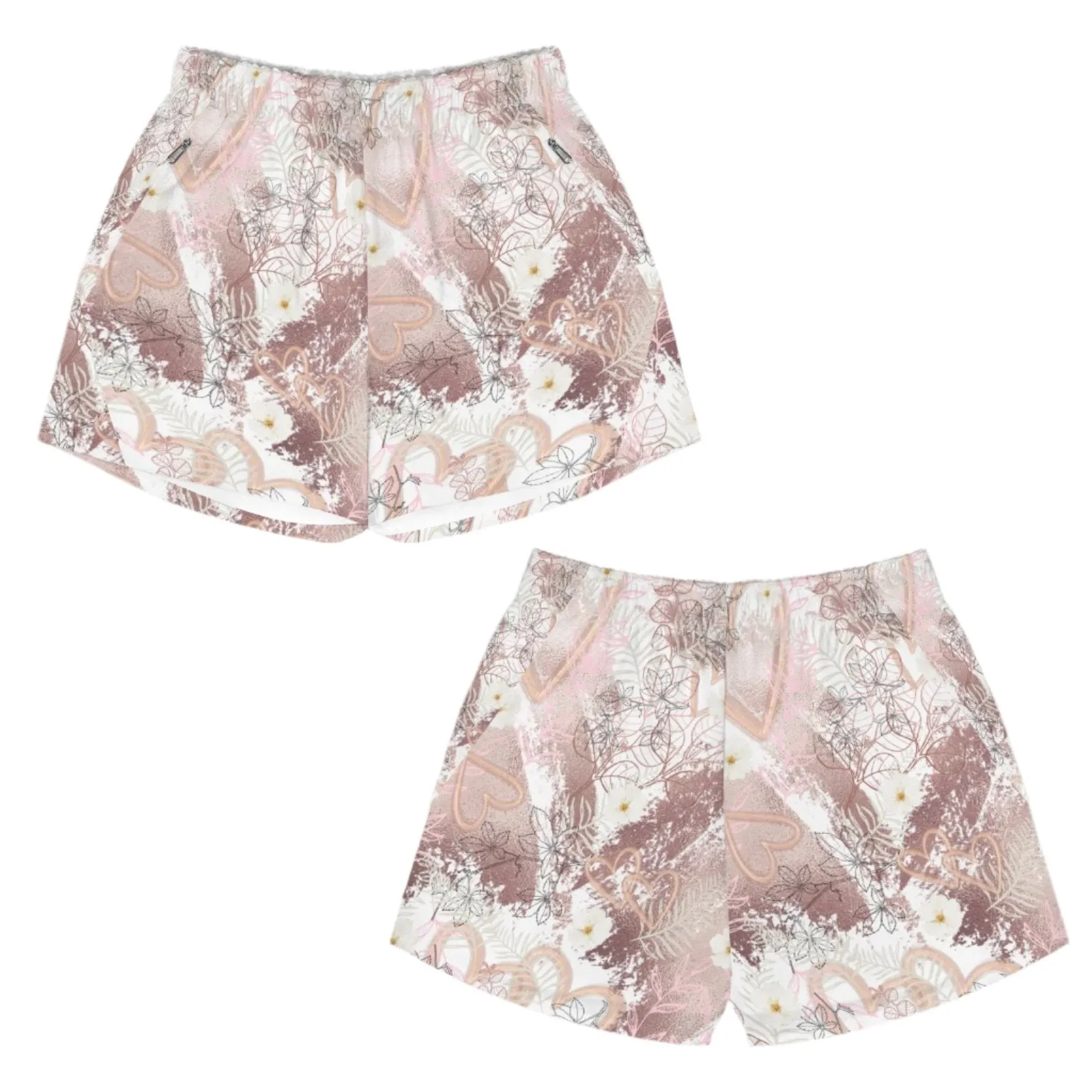 Bronze Love Art Zip Pocket Shorts up to 5 XL (FWS)