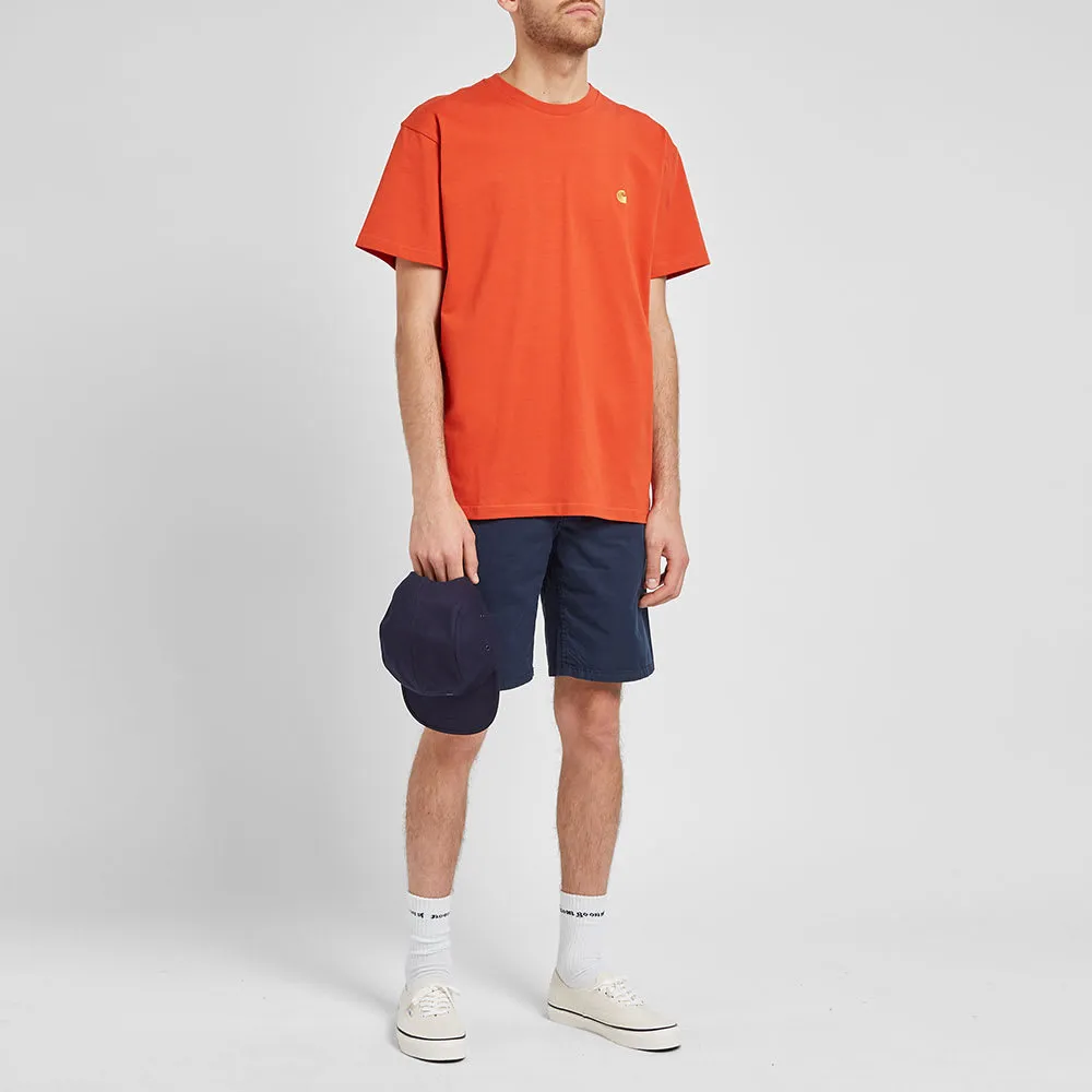Carhartt WIP Chase Embroidered Tee (Brick Orange & Gold)(Regular Size)