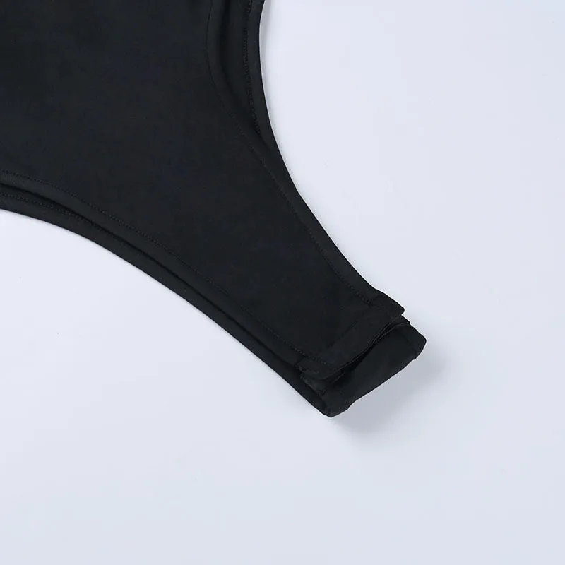 Deep V-neck Bodysuit Blouses