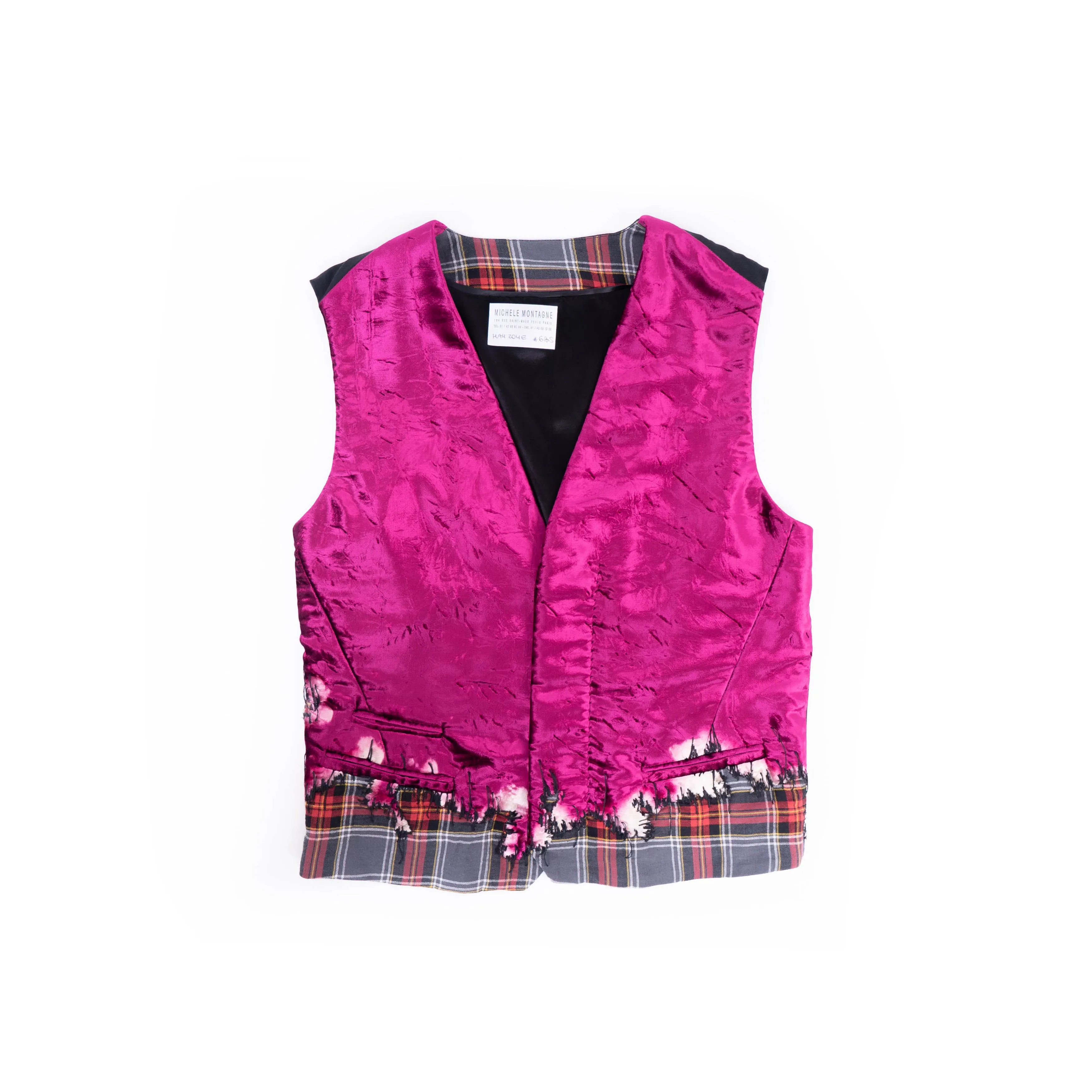 FW17 Pink Crushed Velvet Vest Runway Sample