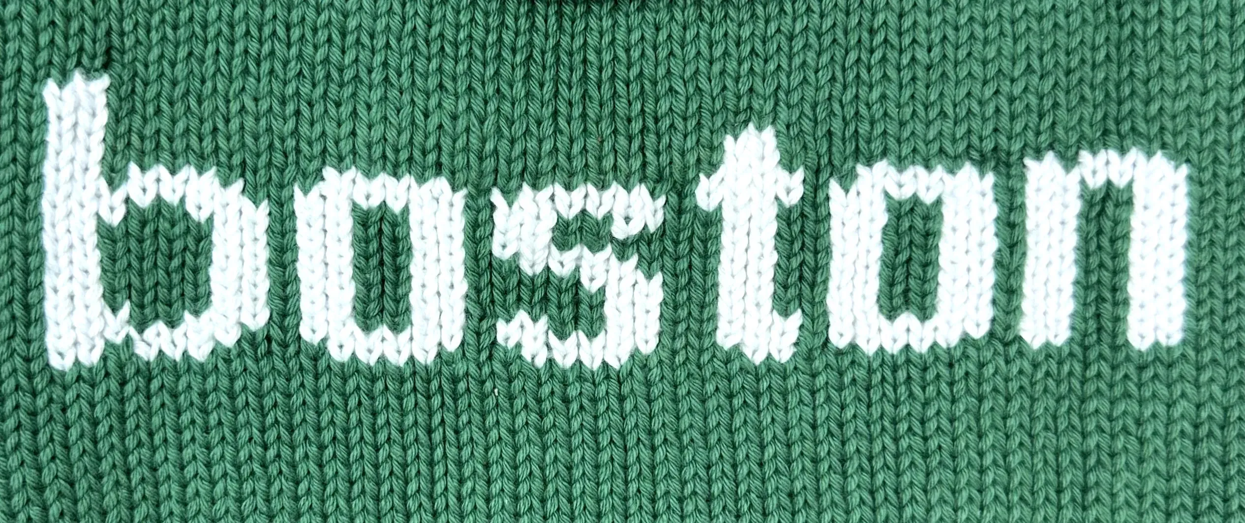 Green/White Lowercase Boston Roll Neck Sweater