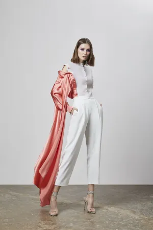 High Waisted Pleated Off-white Pants