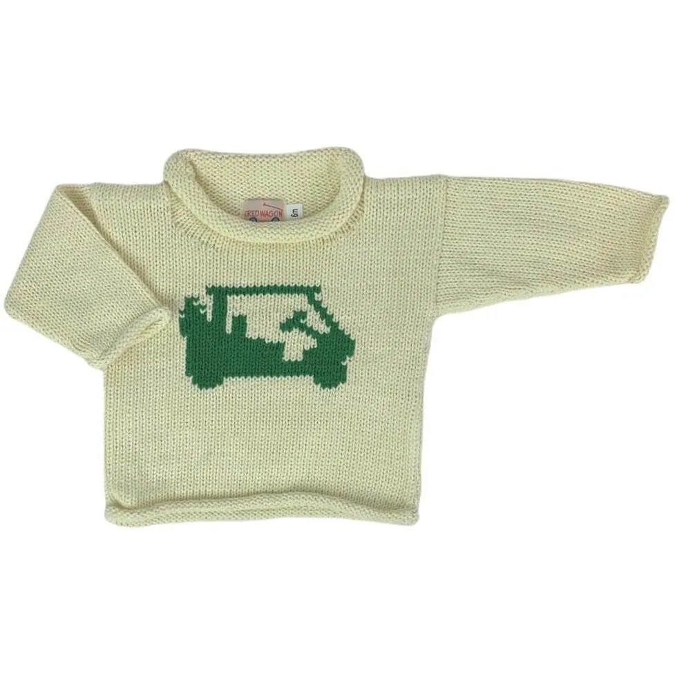Ivory Golf Cart Roll Neck Sweater
