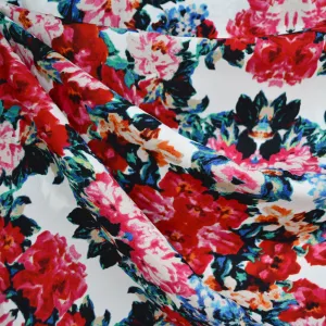 Kaleidoscope Floral Poly Crepe Vanilla/Magenta
