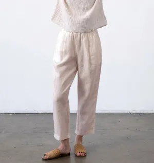 Linen Pull On Pant in Natural