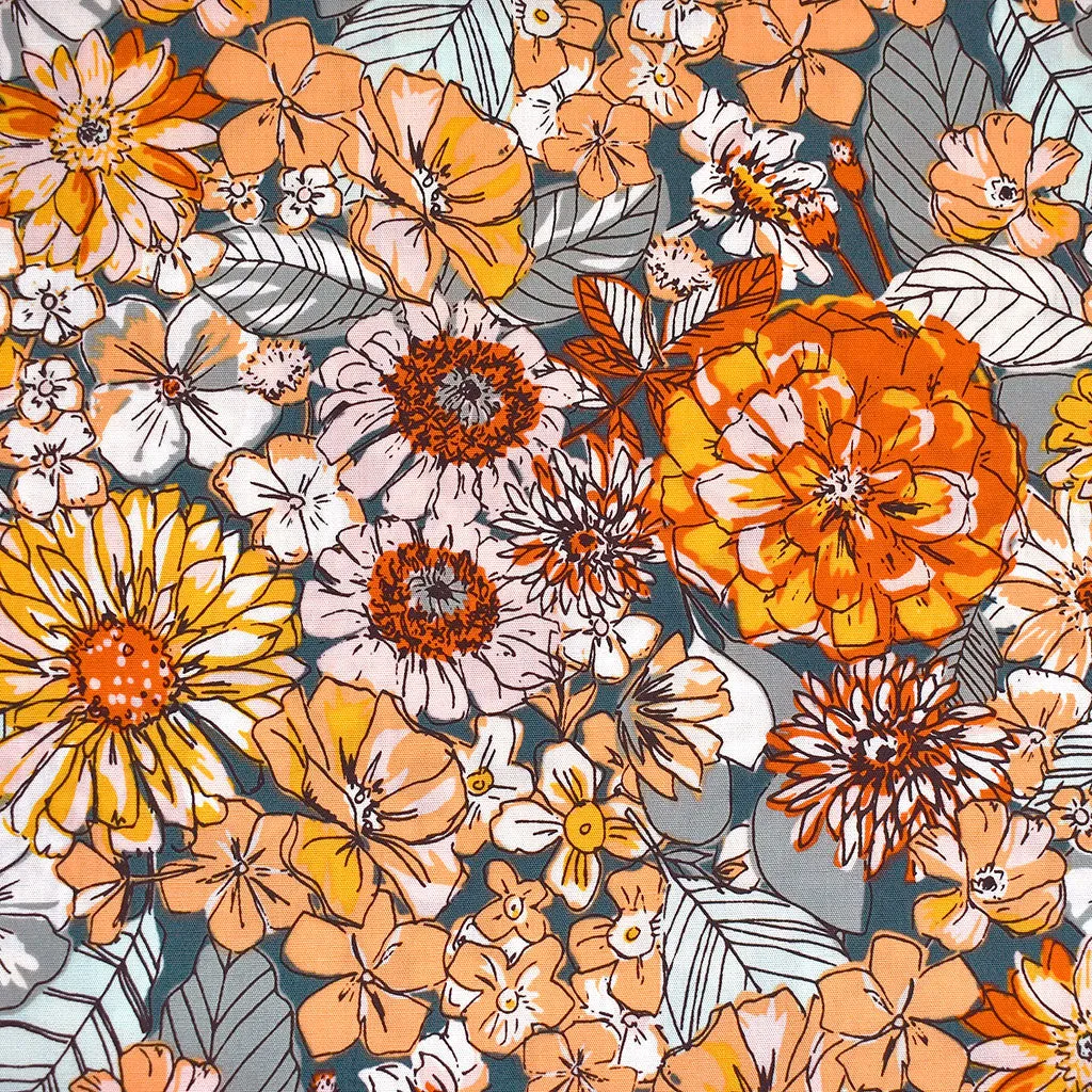 Listen to Your Heart Fleuron Floral Premium Cotton Citrus