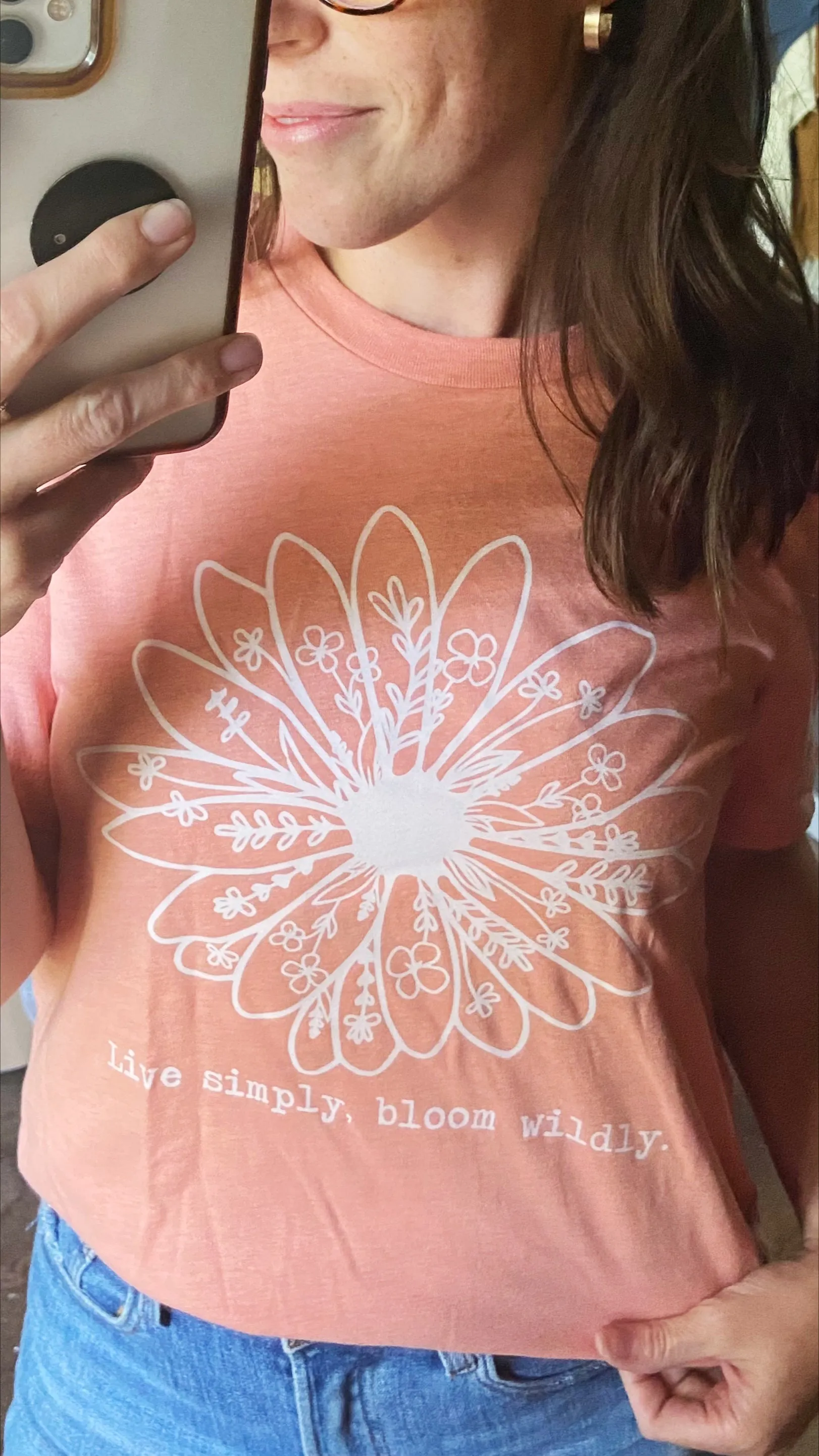 Live Simply, Bloom Wildly - Rustic Honey Label Tee