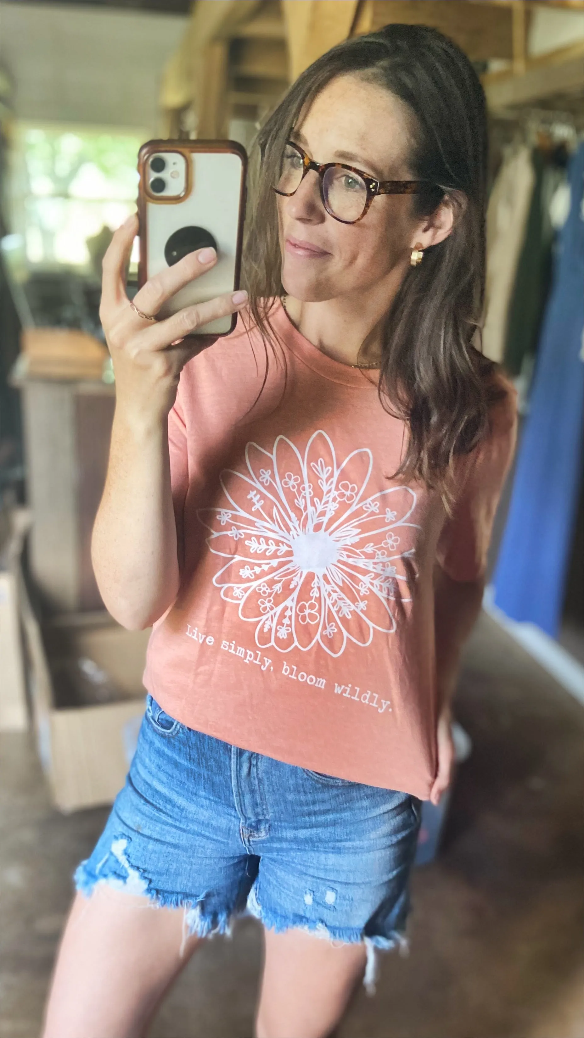 Live Simply, Bloom Wildly - Rustic Honey Label Tee