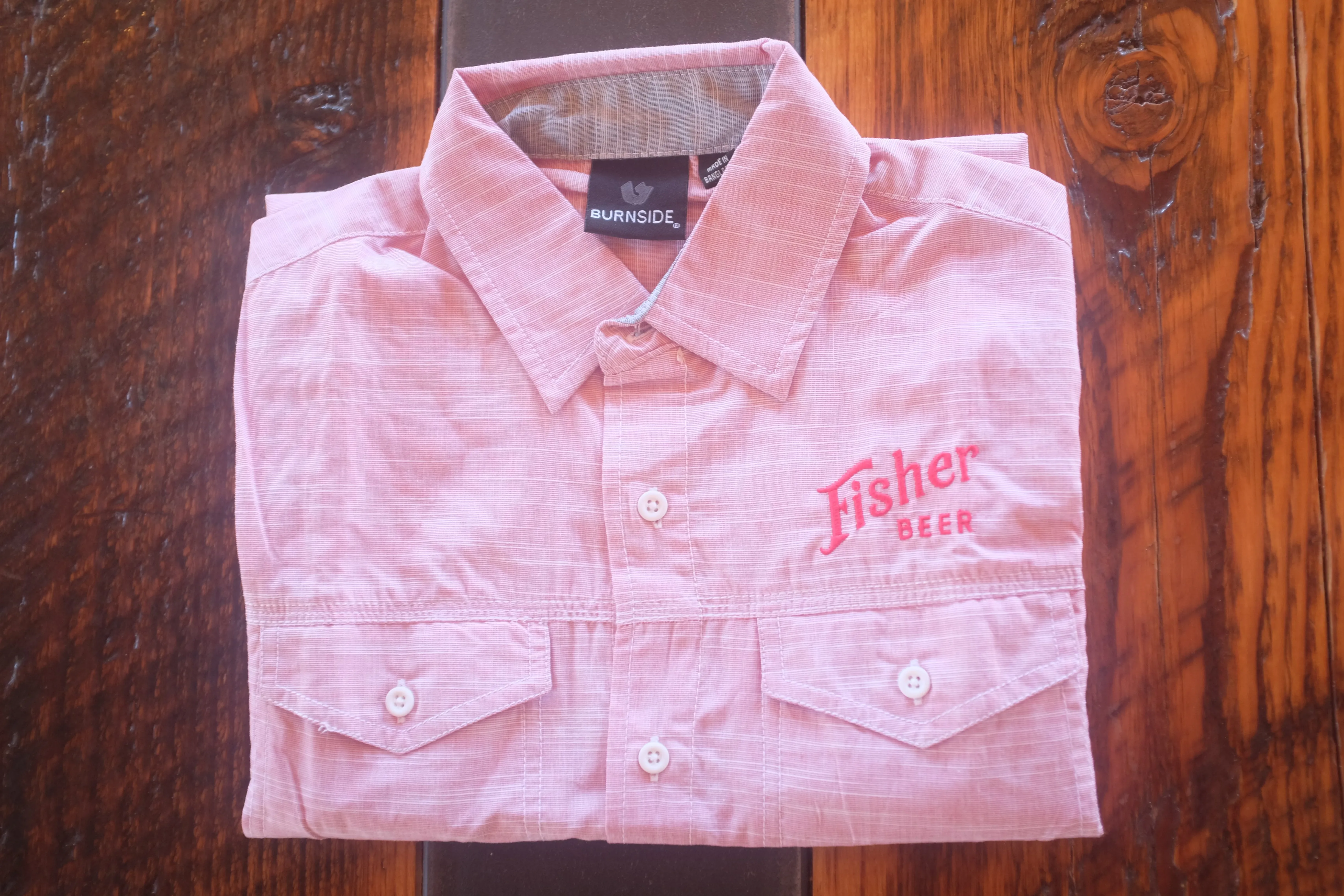 Men's Solid Textured Short Sleeve Button UP