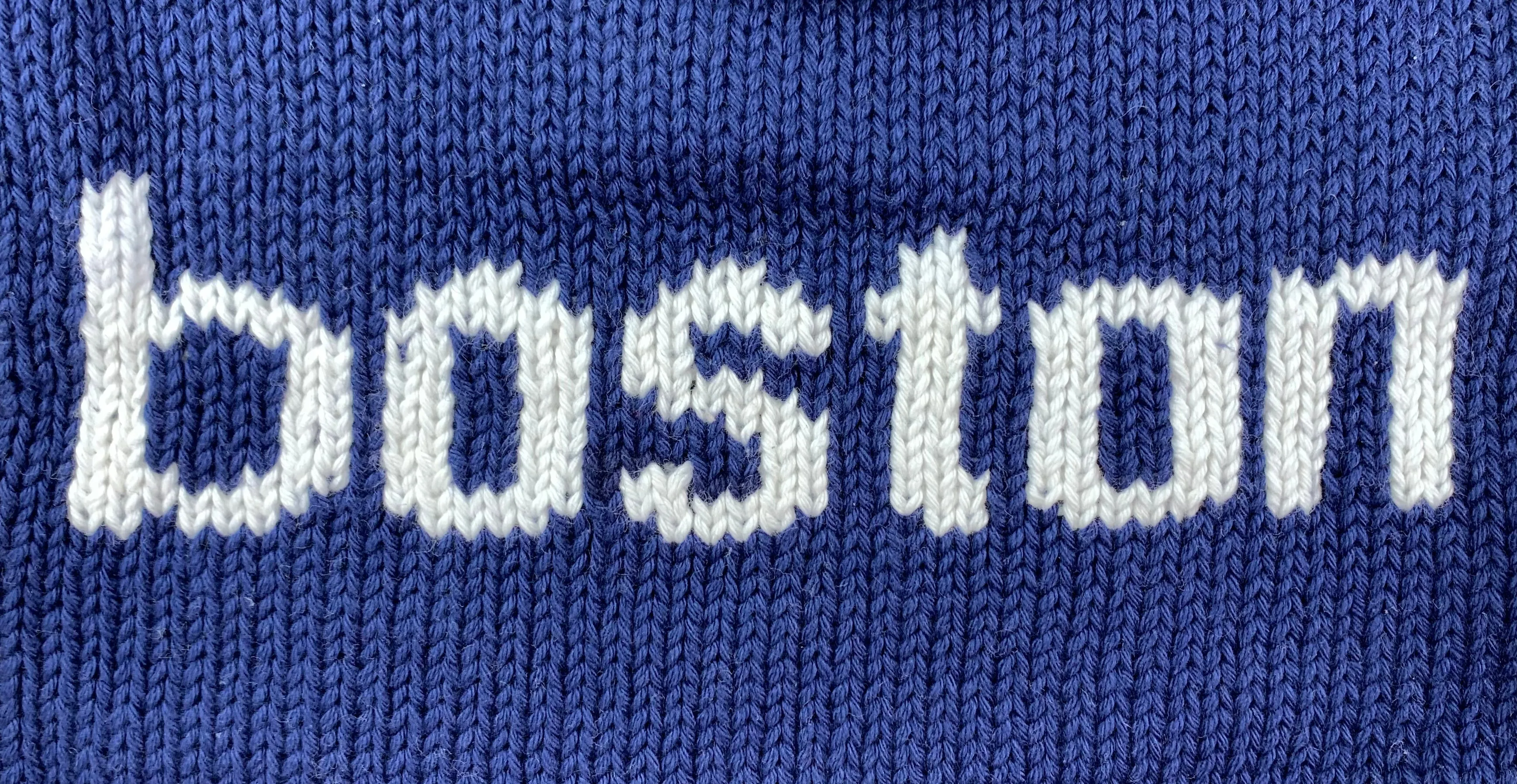 Navy/White Lowercase Boston Roll Neck Sweater