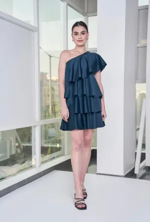 One Shoulder Ruffle Dress