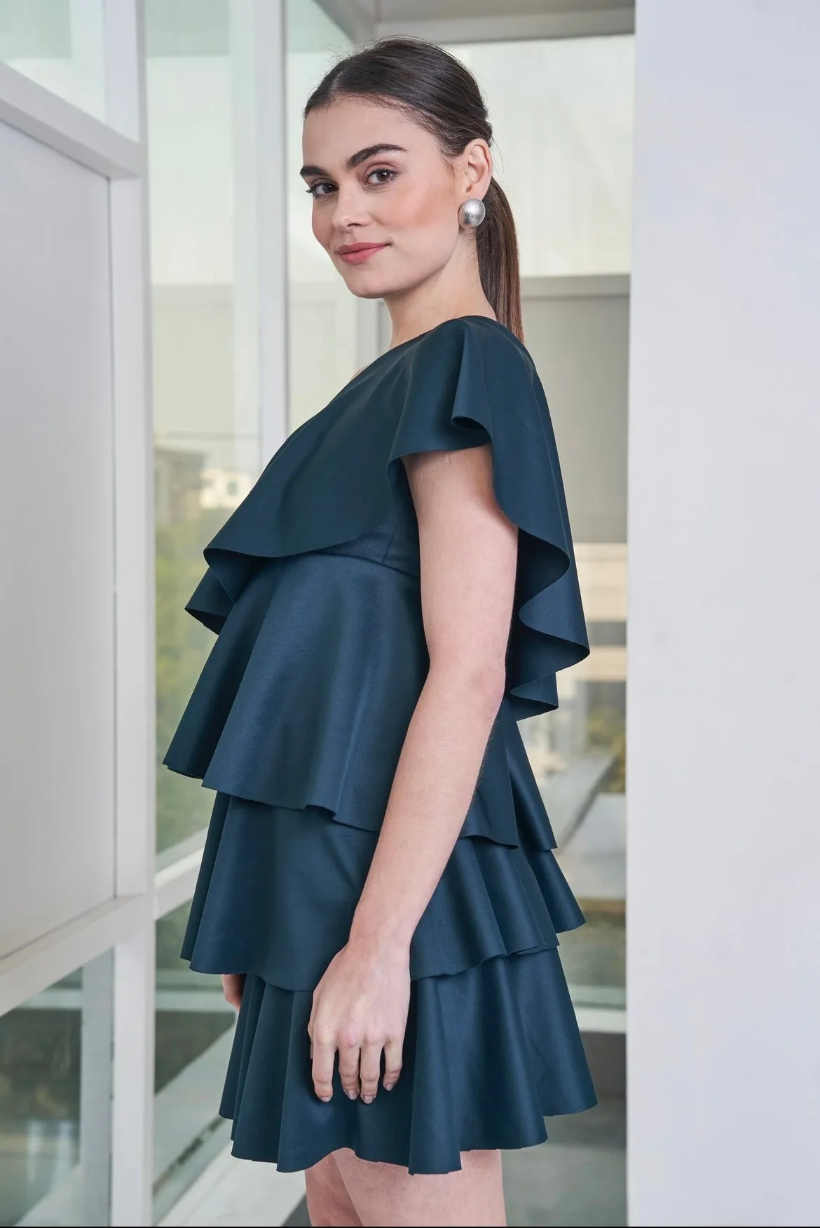 One Shoulder Ruffle Dress