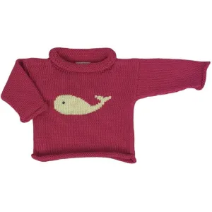 Pink Whale Roll Neck Sweater