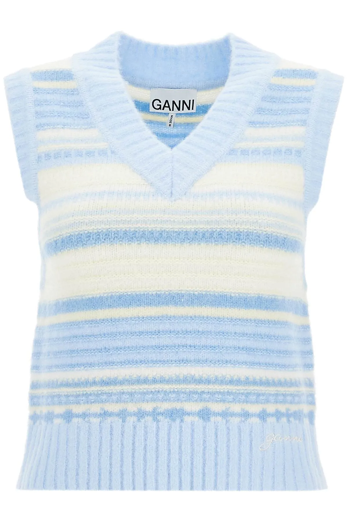 "soft striped knit vest with a comfortable K2258 SKYWAY