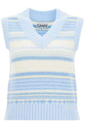 "soft striped knit vest with a comfortable K2258 SKYWAY