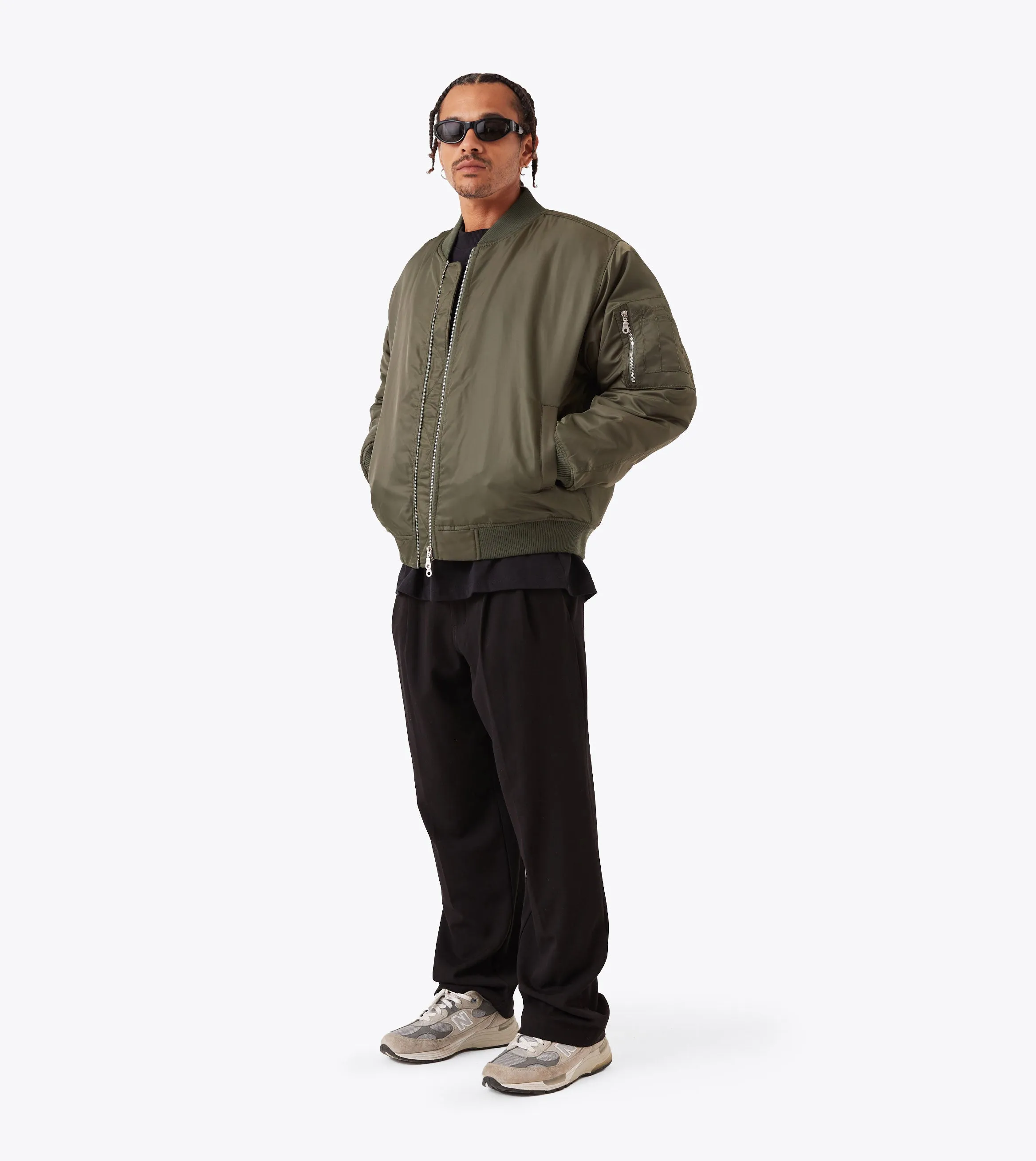 Sateen Bomber Olive