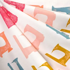 Sew Obsessed Let is Sew Machines Premium Cotton White/Multi