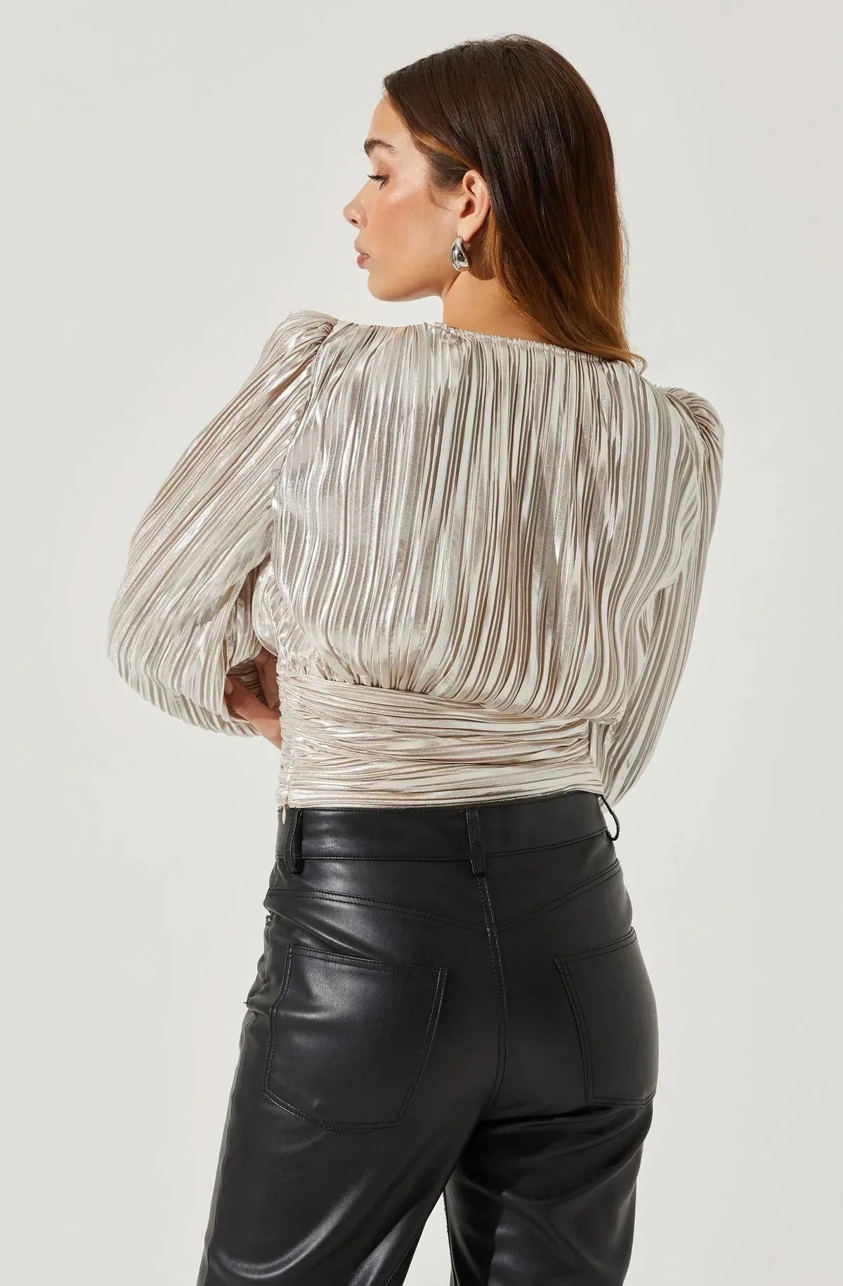 Silver Pleated Top