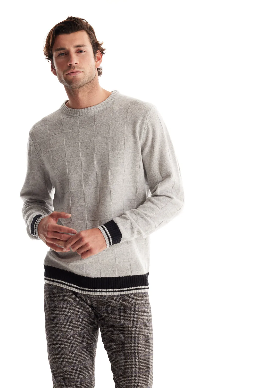 Soft Cloth Crewneck Sweater in Merino Jersey - Grey