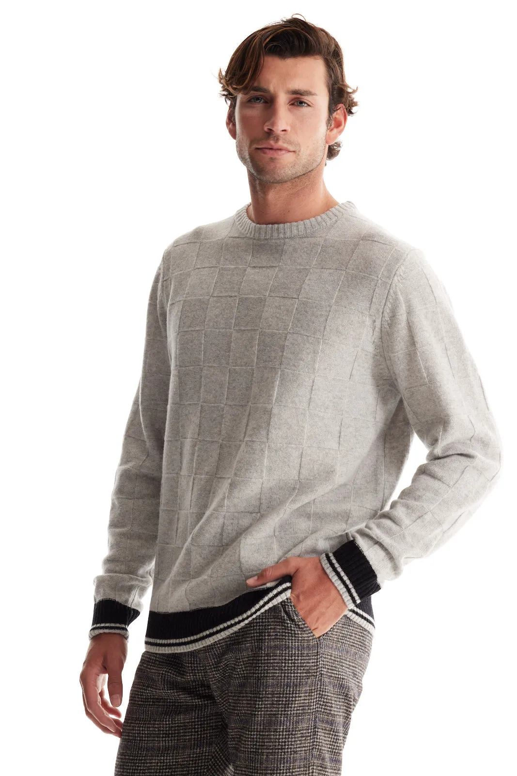 Soft Cloth Crewneck Sweater in Merino Jersey - Grey