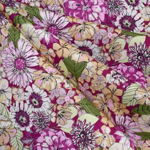 Soul Fusion Fleuron Floral Collage Premium Cotton Plum