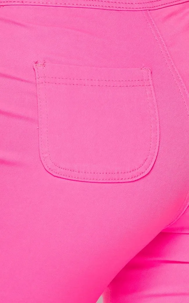 Super High Waisted Stretchy Skinny Jeans - Neon Pink