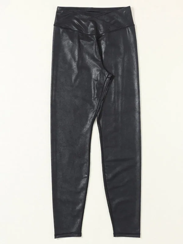 Womens Solid Color High Waist Leggings SIZE S-XL